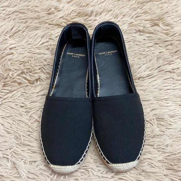 YSL Embroidered Espadrilles in Black Canvas - Picture 4 of 11